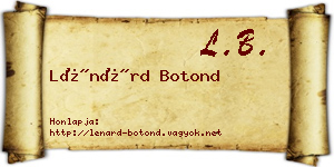 Lénárd Botond névjegykártya